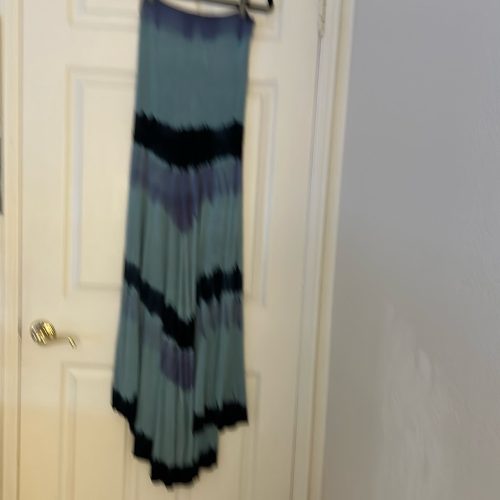 Strapless shades of blue dress